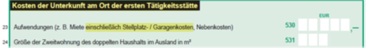 Steuerberaterverband Niedersachsen Sachsen-Anhalt | Blick in den Erklärungsvordruck (Anlage N-Doppelte Haushaltsführung 2025)